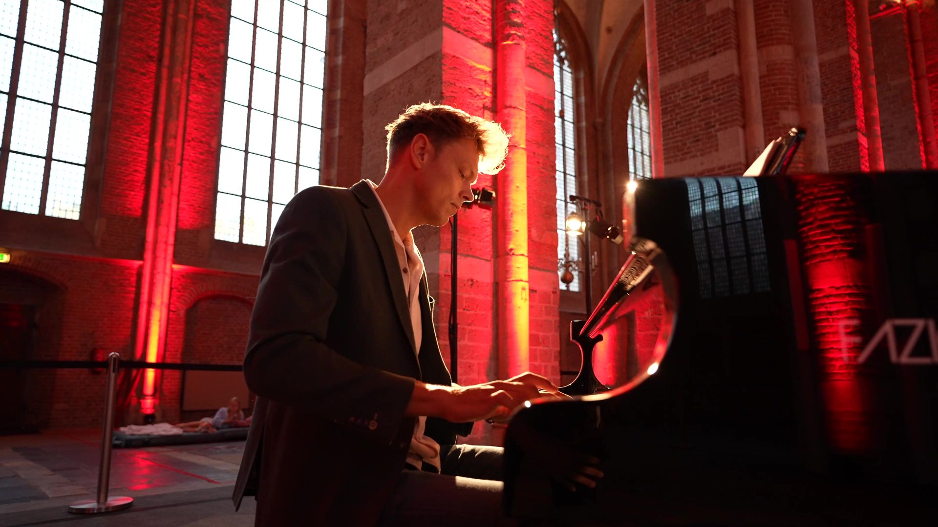Sebastian Miller playing a Fazioli grand piano in the Lebuïnuskerk, Deventer